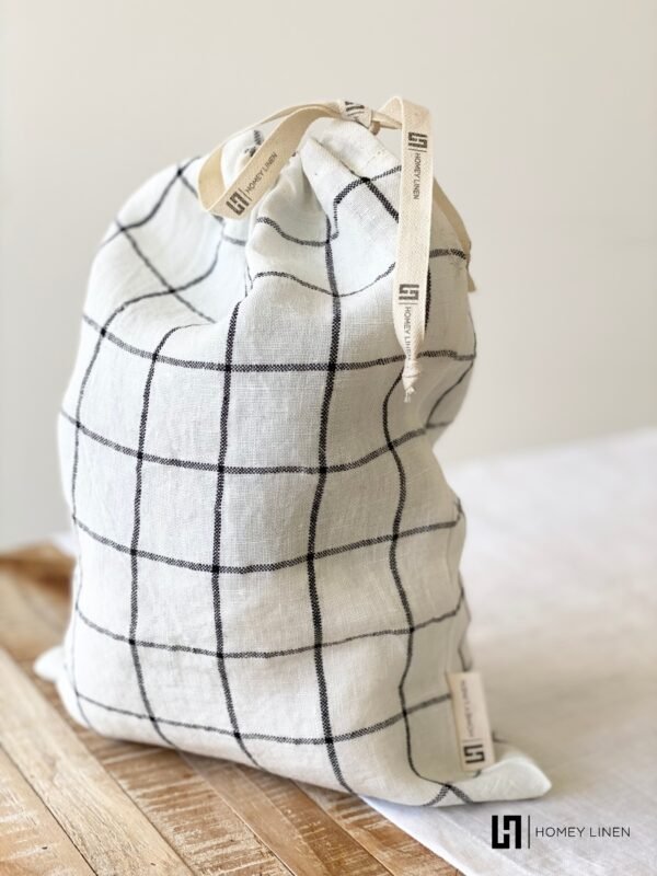 drawstring linen bread bag