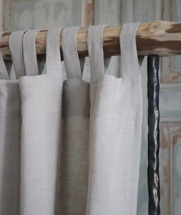 Tab Top Linen Curtain Panel
