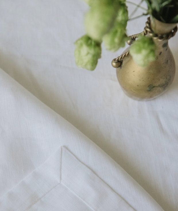 White Linen Tablecloth