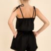 women's linen shorts in black
