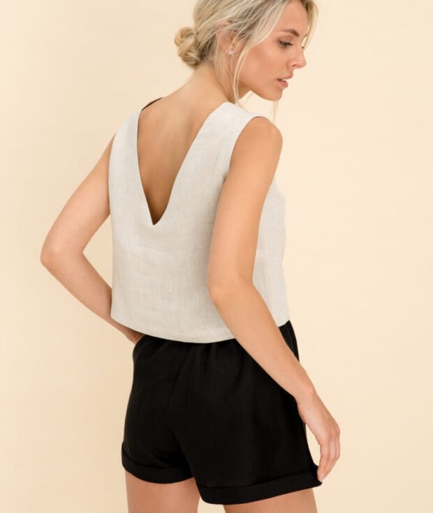 Linen Crop Top