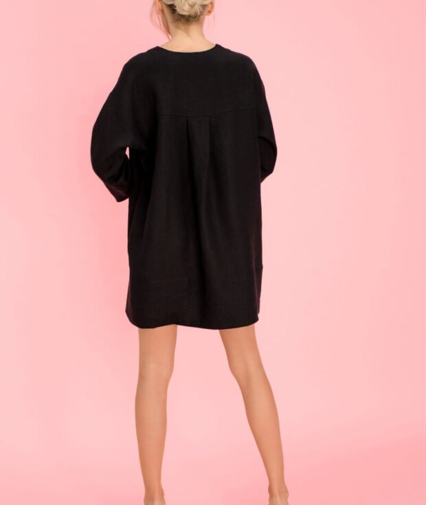 Black Loose Linen Dress
