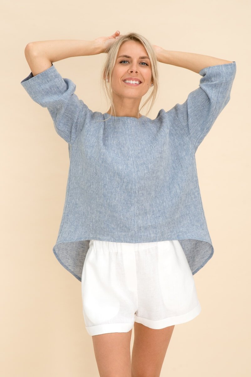 White Linen Shorts