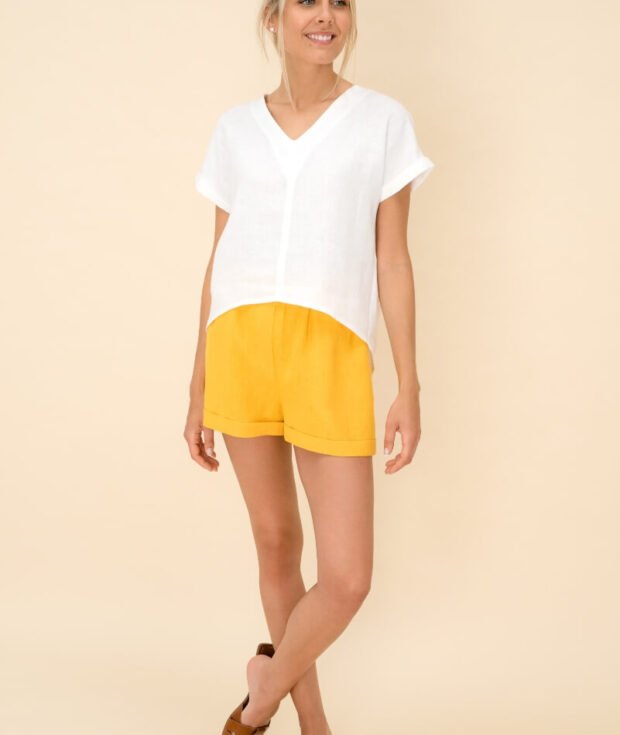 Short Sleeve Linen Top