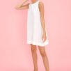 white short linen dress