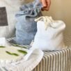 white linen bag