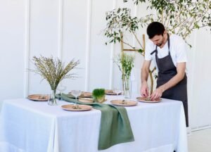 Easter Table Setting With Linen